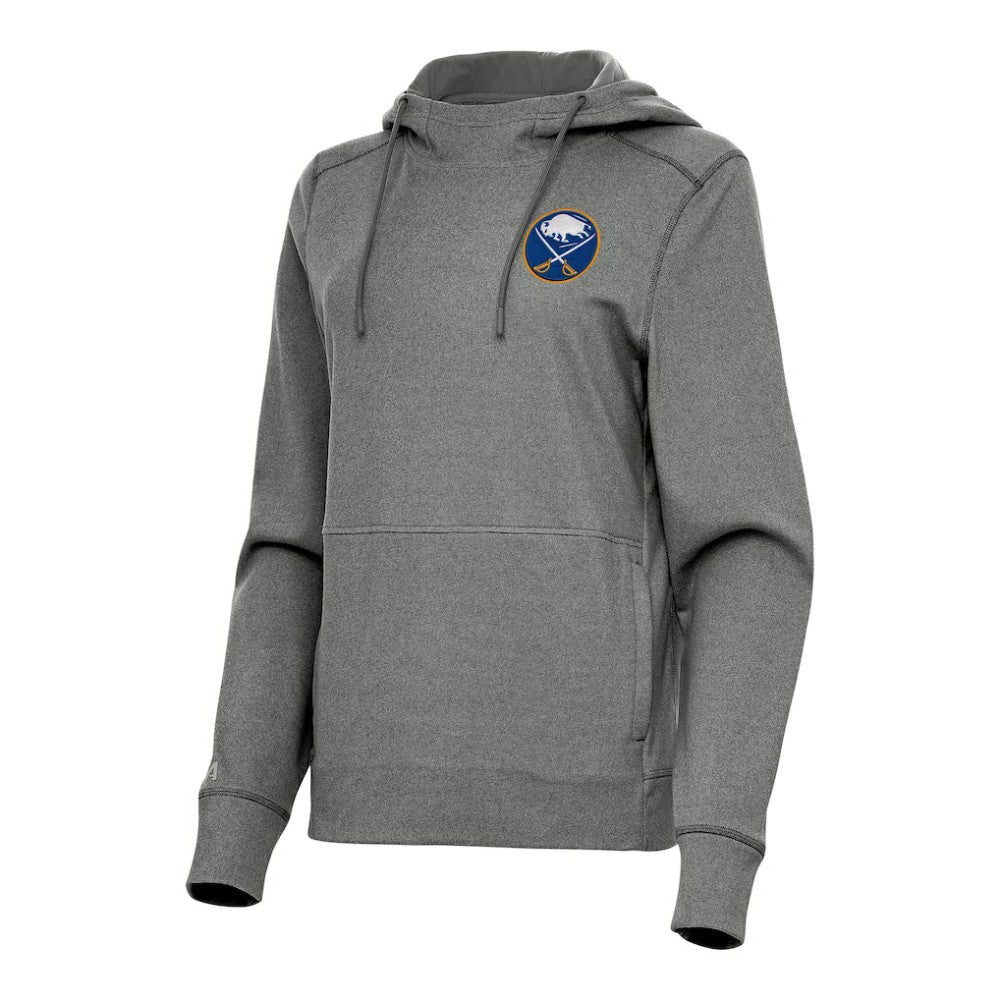 Buffalo Sabres Antigua Women's Justice Pullover Hoodie Heather Black