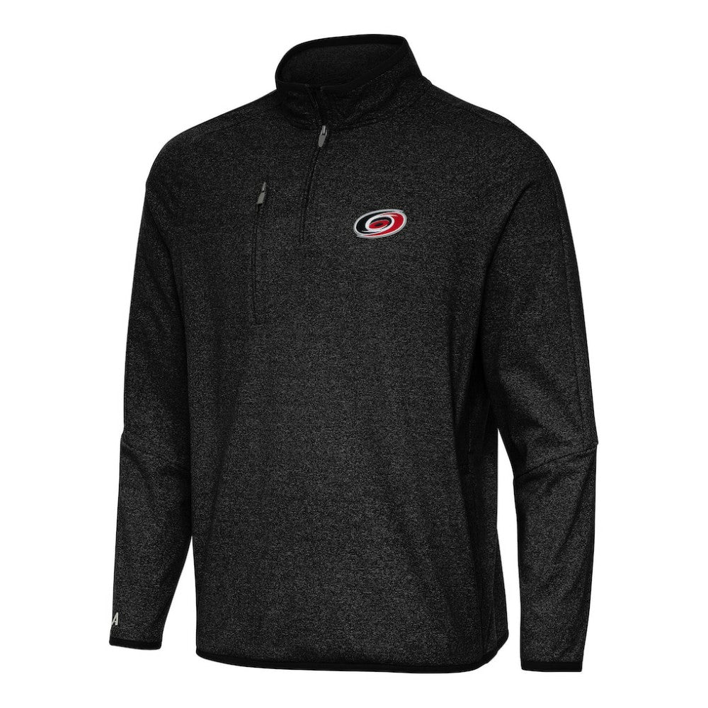 Carolina Hurricanes Antigua Certain Quarter-Zip Tri-Blend Sweatshirt Heather Black