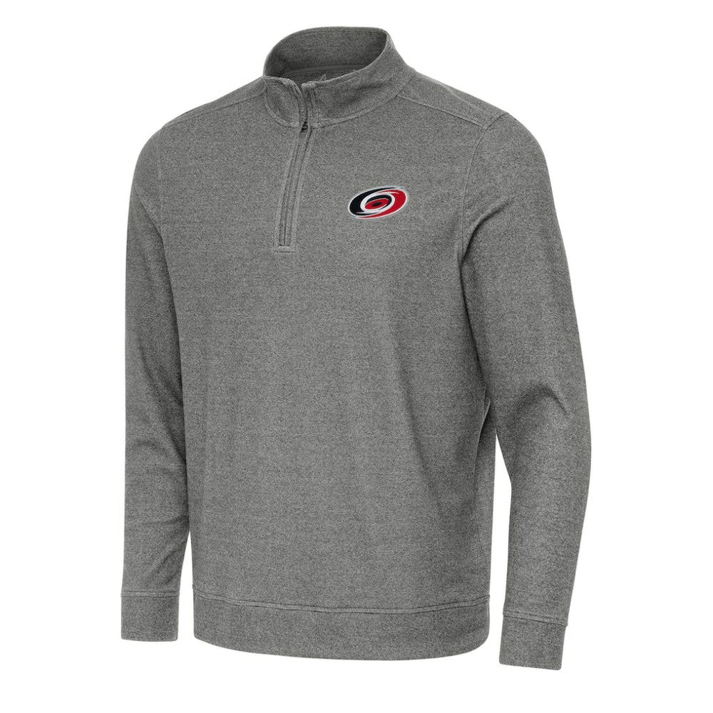 Carolina Hurricanes Antigua Subtle Quarter-Zip Sweatshirt Heather Black