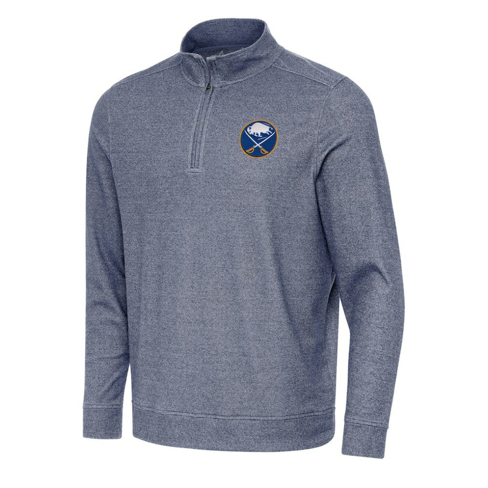 Buffalo Sabres Antigua Subtle Quarter-Zip Sweatshirt Heather Navy