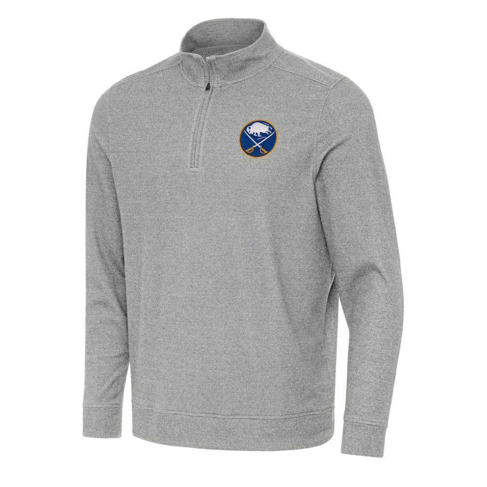 Buffalo Sabres Antigua Subtle Quarter-Zip Sweatshirt Heather Gray