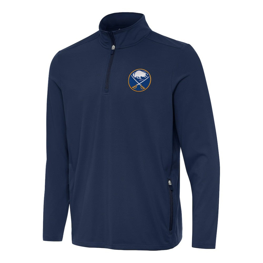 Buffalo Sabres Antigua Perilous Quarter-Zip Sweatshirt Navy