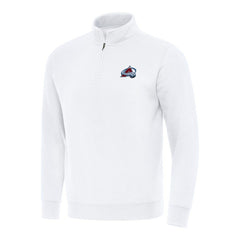 Colorado Avalanche Antigua Victory Quarter-Zip Mock Sweatshirt White