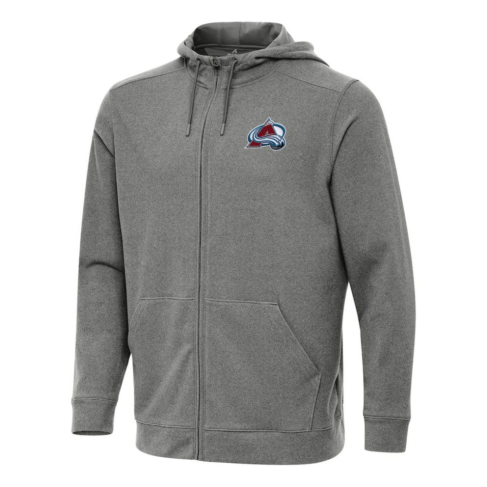 Colorado Avalanche Antigua Effortless Full-Zip Hoodie Jacket Heather Black