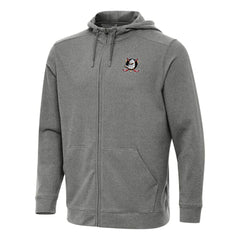 Anaheim Ducks Antigua Effortless Full-Zip Hoodie Jacket Heather Black