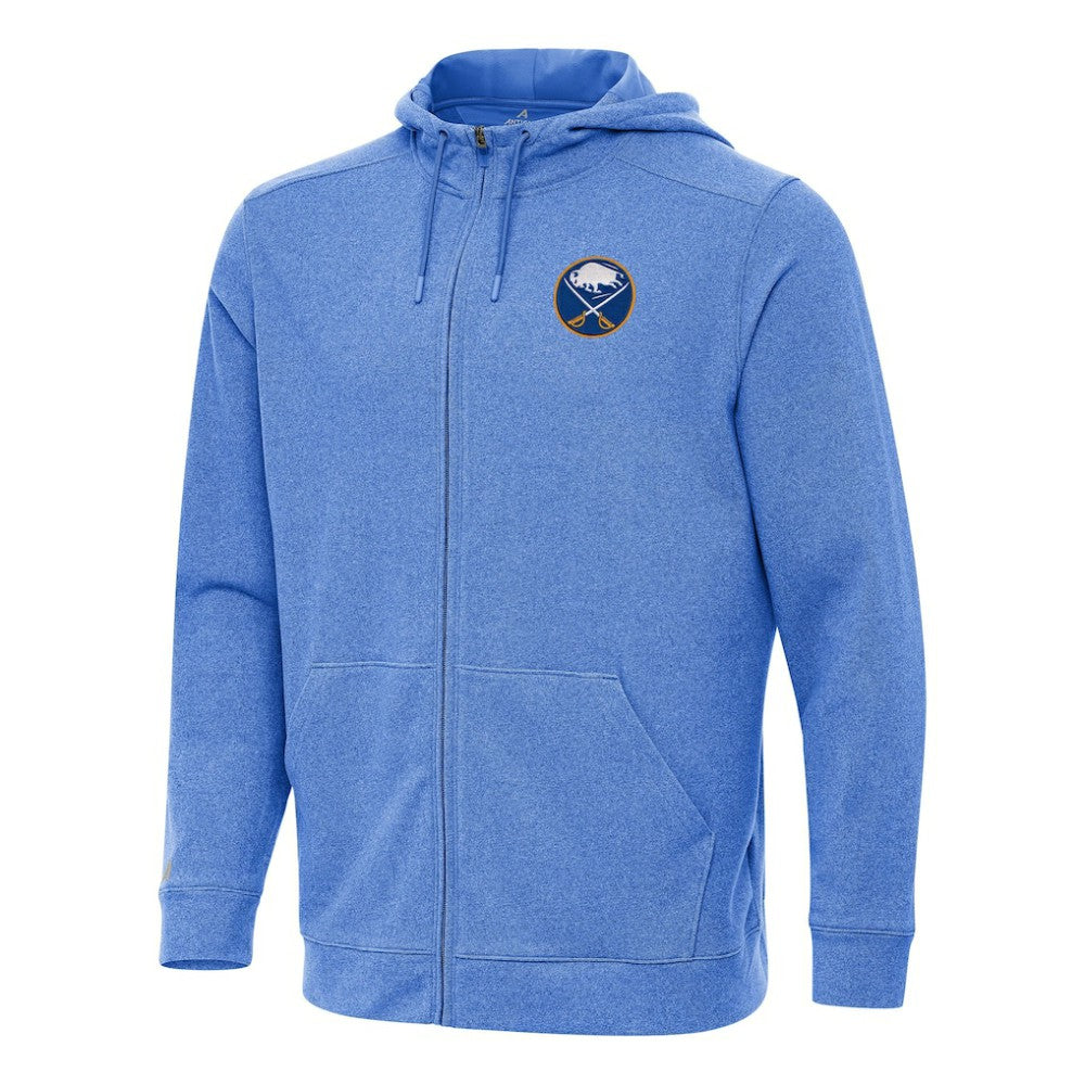 Buffalo Sabres Antigua Effortless Full-Zip Hoodie Jacket Heather Royal