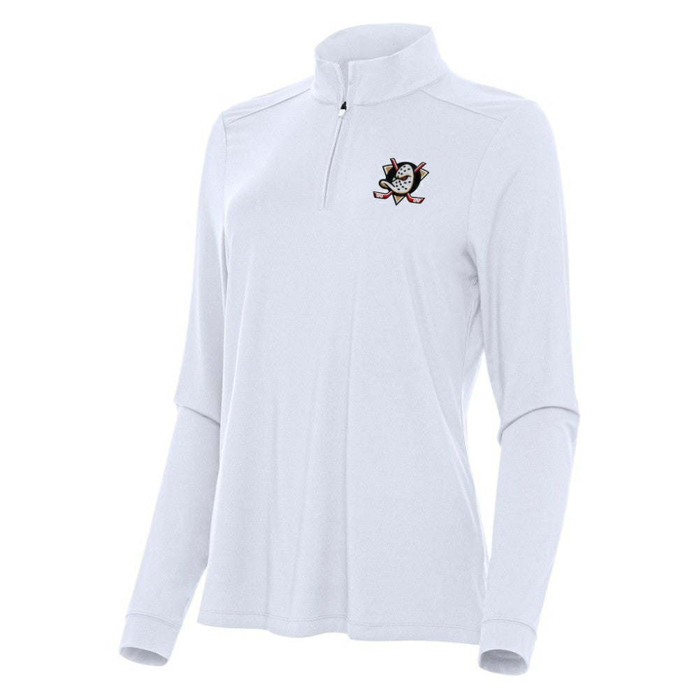 Anaheim Ducks Antigua Women's Intent Quarter-Zip Top White
