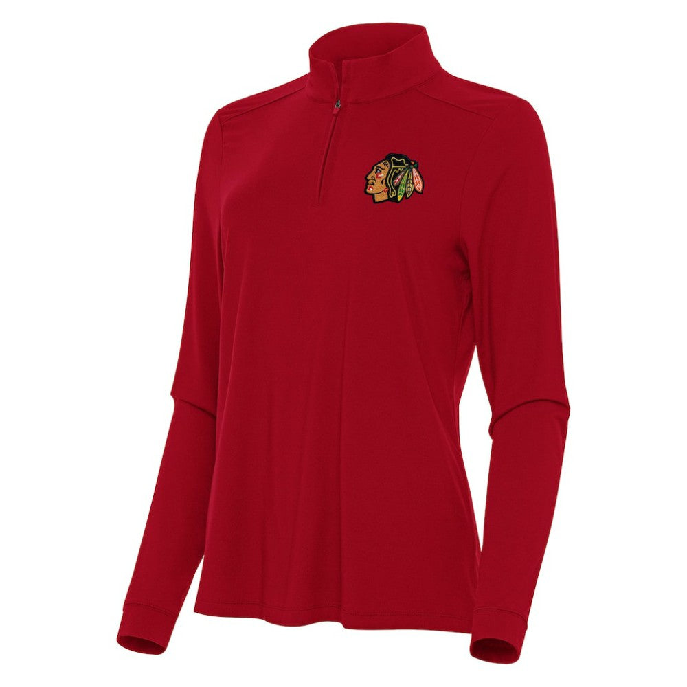 Chicago Blackhawks Antigua Women's Intent Quarter-Zip Top Red