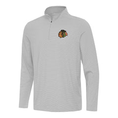 Chicago Blackhawks Antigua Twine Quarter-Zip Top Gray