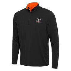 Anaheim Ducks Antigua Content Quarter-Zip Pullover Top Black/Orange