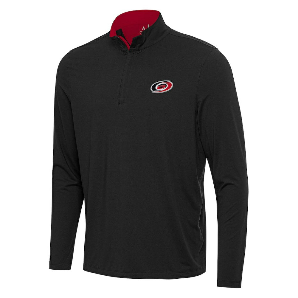 Carolina Hurricanes Antigua Content Quarter-Zip Pullover Top Black/Red