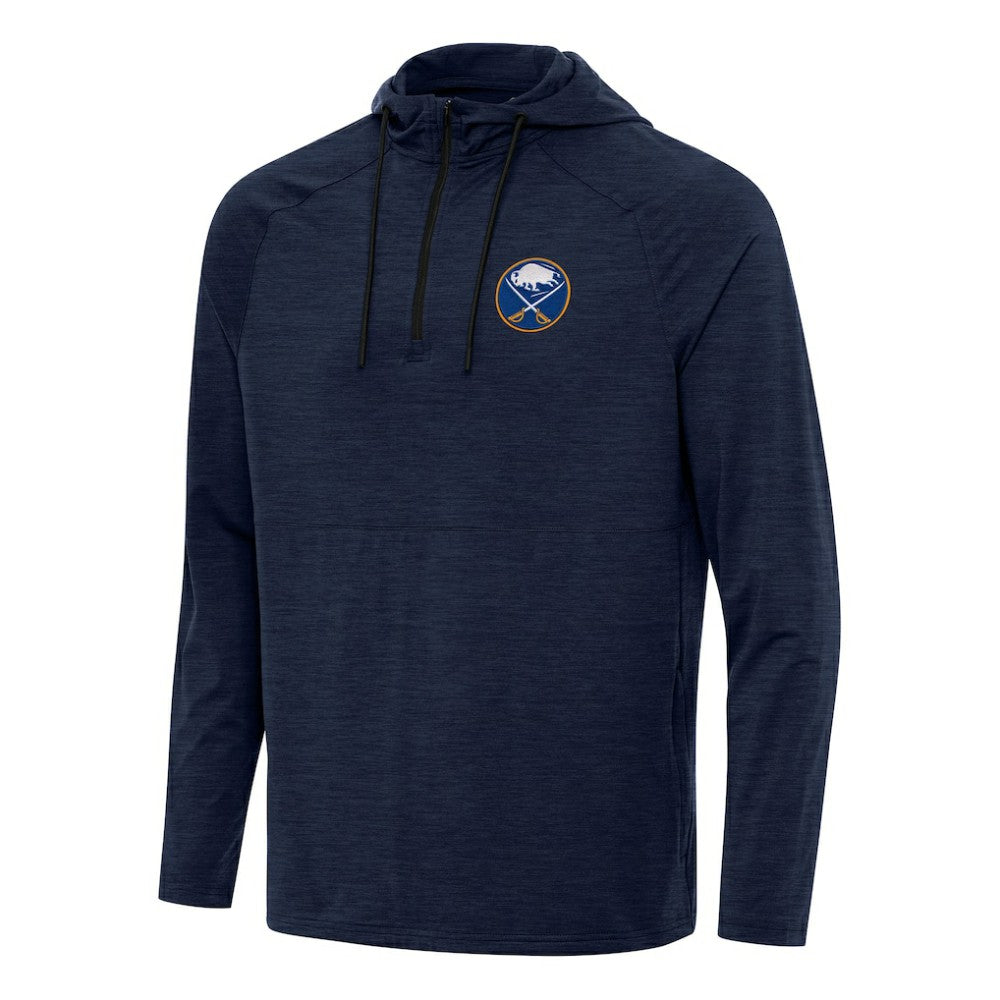 Buffalo Sabres Antigua Spikes Quarter-Zip Hoodie Heather Navy