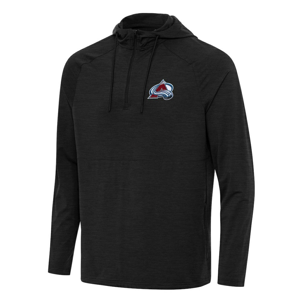 Colorado Avalanche Antigua Spikes Quarter-Zip Hoodie Heather Black