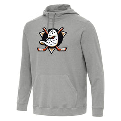 Anaheim Ducks Antigua Cloud Pullover Hoodie Heather Gray