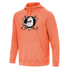 Anaheim Ducks Antigua Cloud Pullover Hoodie Heather Orange