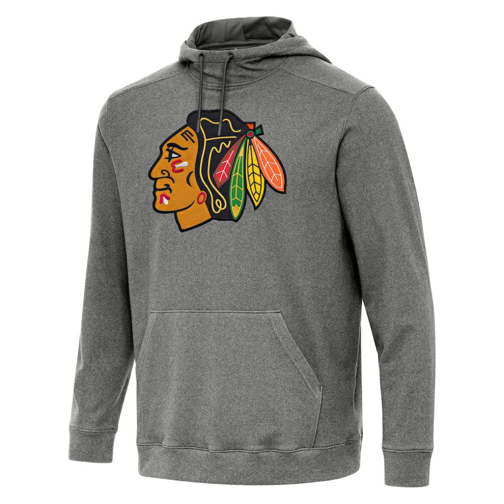 Chicago Blackhawks Antigua Cloud Pullover Hoodie Heather Black