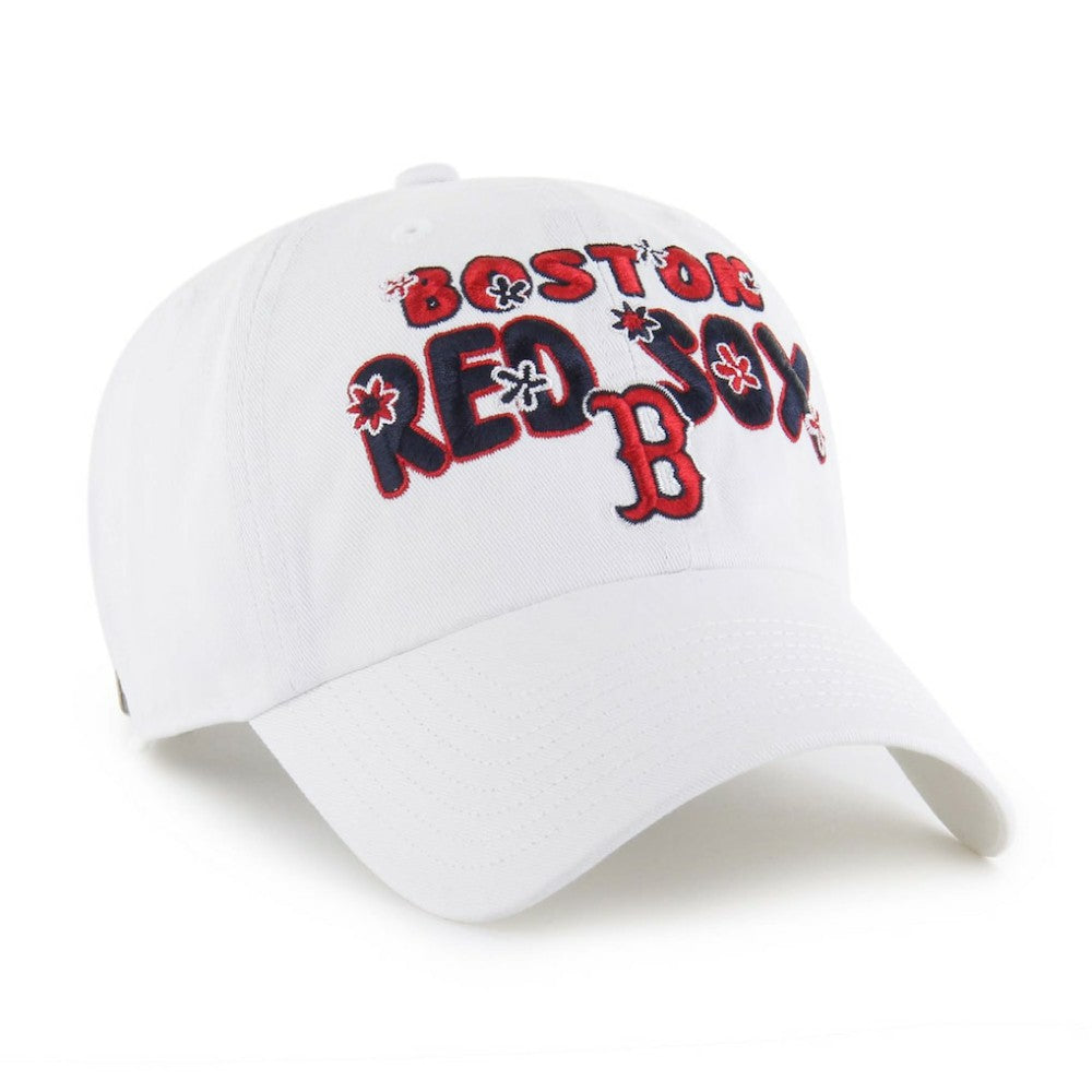 Boston Red Sox Women's Flower Power Clean Up Adjustable Hat White | 47 brand