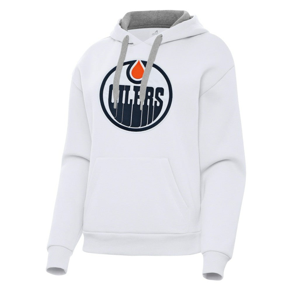 Edmonton Oilers Antigua Women's Victory Pullover Hoodie White