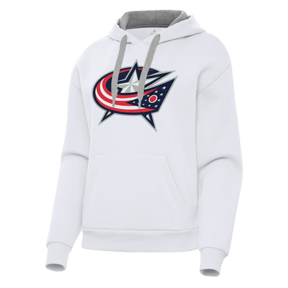 Columbus Blue Jackets Antigua Women's Victory Pullover Hoodie White