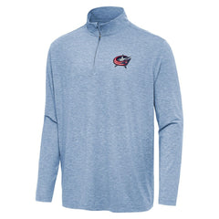 Columbus Blue Jackets Antigua Hunk Quarter-Zip Top Heather Aqua