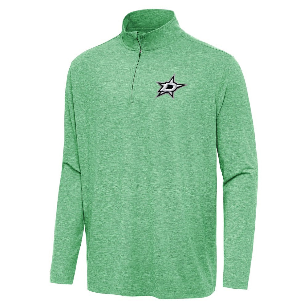 Dallas Stars Antigua Hunk Quarter-Zip Top Heather Kelly Green