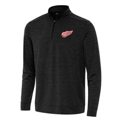 Detroit Red Wings Antigua Bright Quarter-Zip Top Heather Black