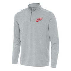 Detroit Red Wings Antigua Bright Quarter-Zip Top Heather Gray