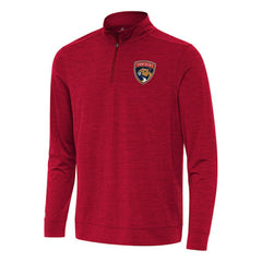 Florida Panthers Antigua Bright Quarter-Zip Top Heather Red