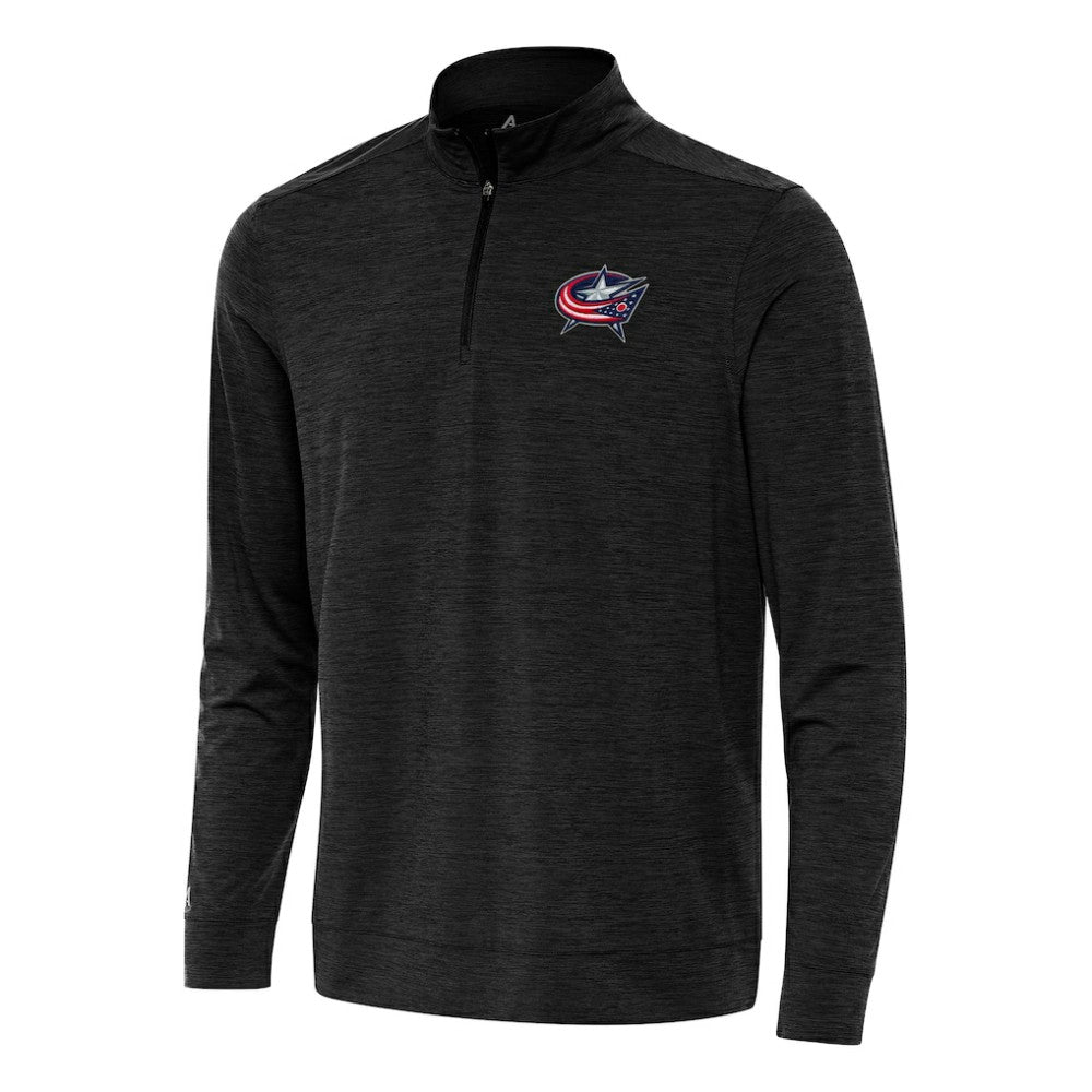 Columbus Blue Jackets Antigua Bright Quarter-Zip Top Heather Black