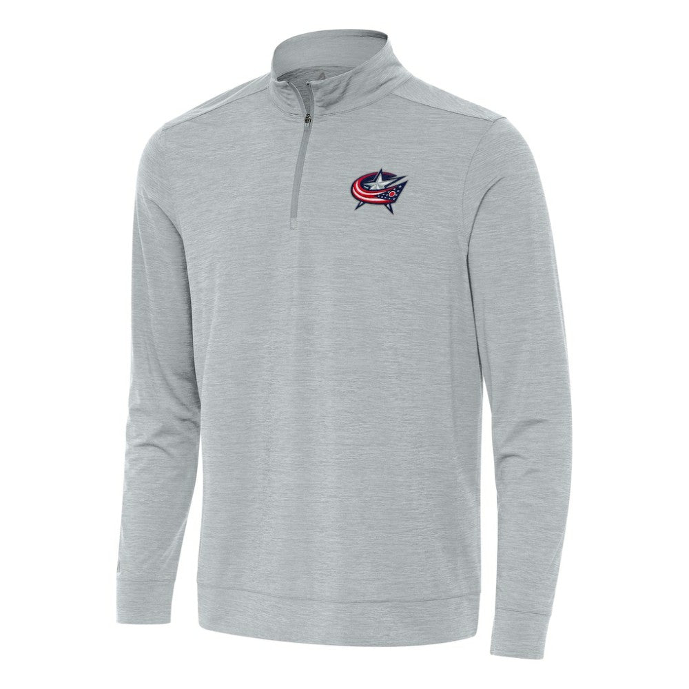 Columbus Blue Jackets Antigua Bright Quarter-Zip Top Heather Gray