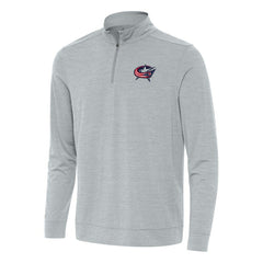 Columbus Blue Jackets Antigua Bright Quarter-Zip Top Heather Gray