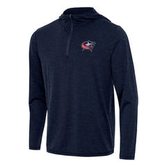 Columbus Blue Jackets Antigua Tidy Quarter-Zip Hoodie Heather Navy