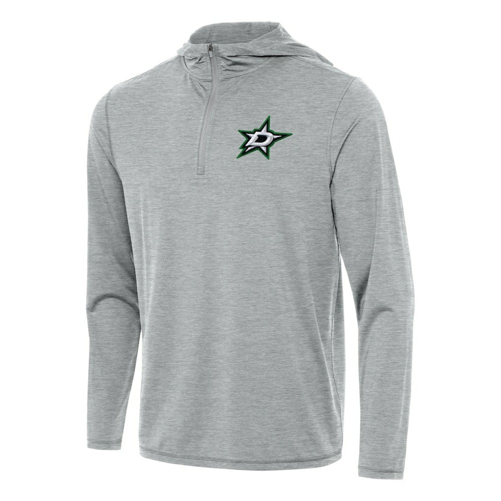 Dallas Stars Antigua Tidy Quarter-Zip Hoodie Heather Gray