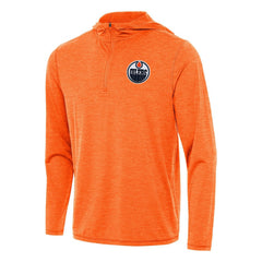 Edmonton Oilers Antigua Tidy Quarter-Zip Hoodie Heather Orange