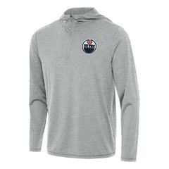 Edmonton Oilers Antigua Tidy Quarter-Zip Hoodie Heather Gray