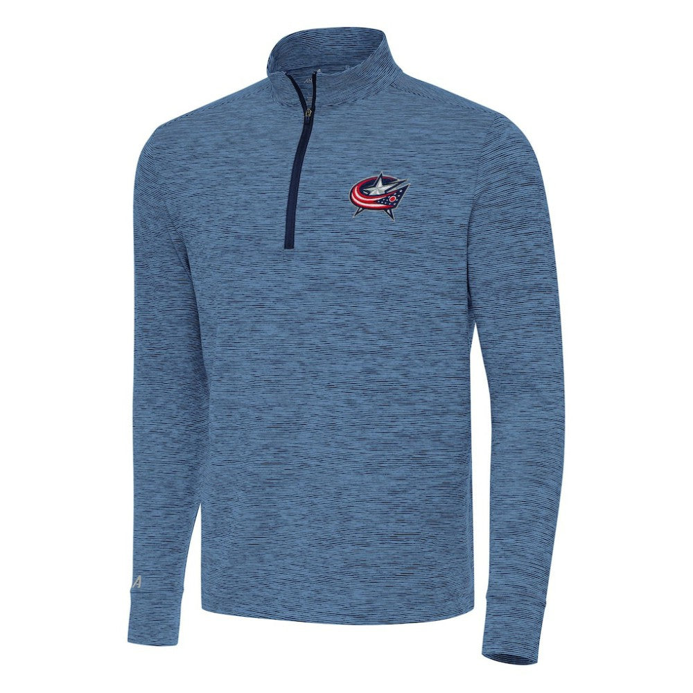 Columbus Blue Jackets Antigua Cause Quarter-Zip Top Heather Navy