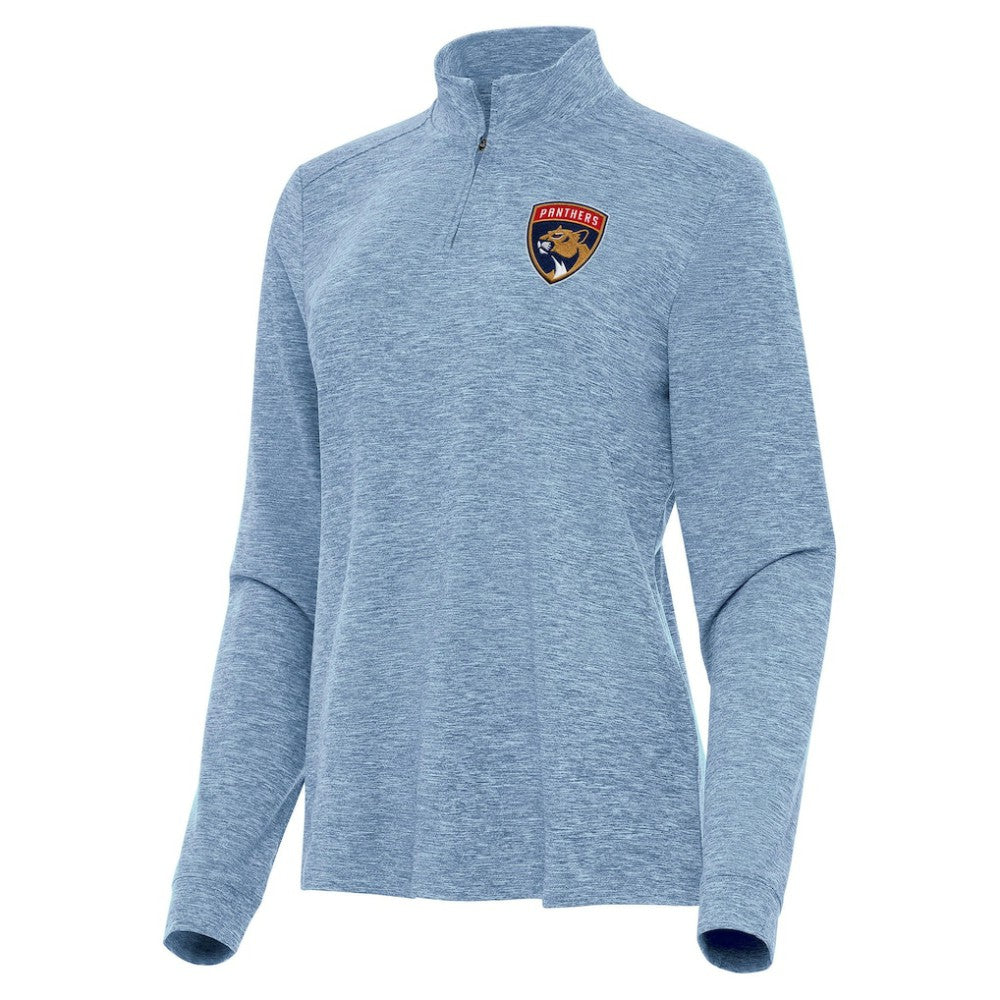 Florida Panthers Antigua Women's Mentor Quarter-Zip Mock Long Sleeve Top Heather Aqua