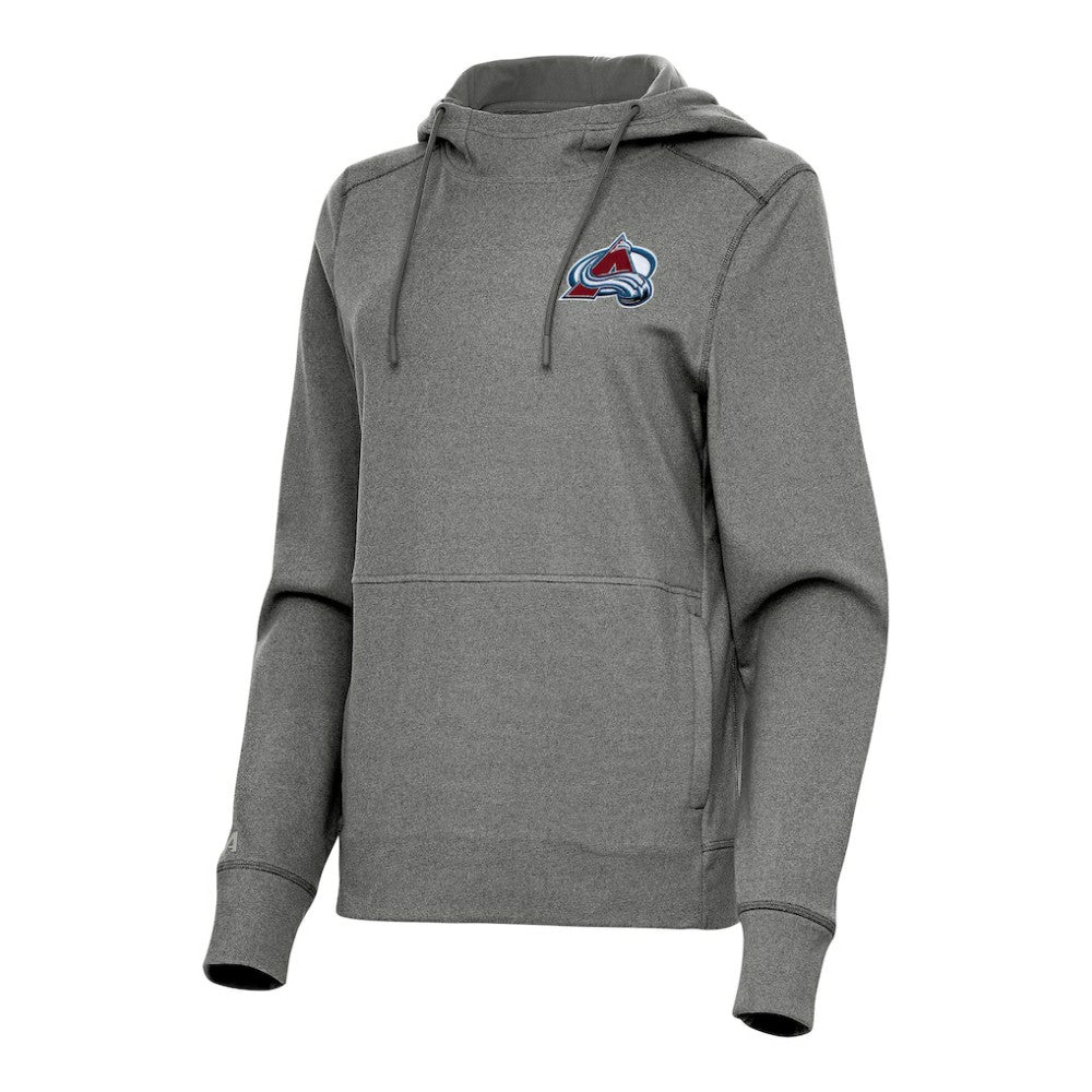 Colorado Avalanche Antigua Women's Justice Pullover Hoodie Heather Black