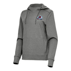 Colorado Avalanche Antigua Women's Justice Pullover Hoodie Heather Black