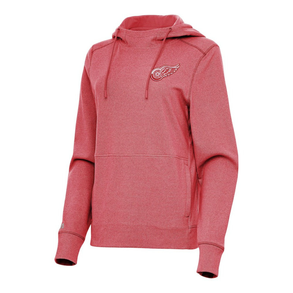 Detroit Red Wings Antigua Women's Justice Pullover Hoodie Heather Red