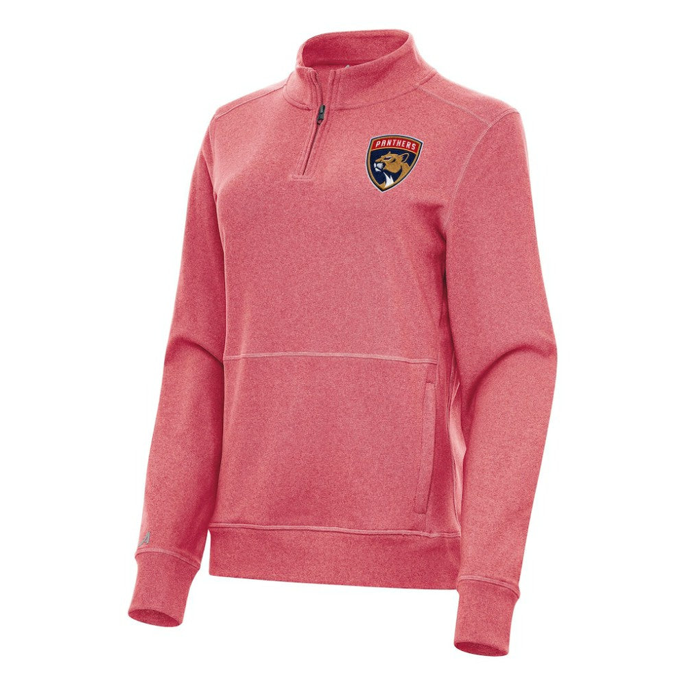 Florida Panthers Antigua Women's Crush Quarter-Zip Fleece Sweatshirt Heather Red