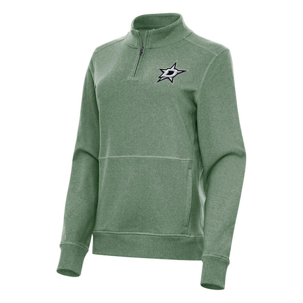 Dallas Stars Antigua Women's Crush Quarter-Zip Fleece Sweatshirt Hunter Green
