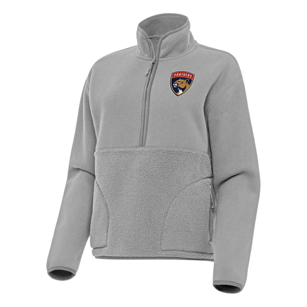 Florida Panthers Antigua Women's Figure Half-Zip Pullover Sweatshirt Gray