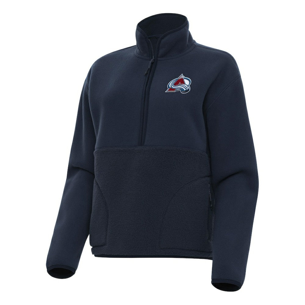 Colorado Avalanche Antigua Women's Figure Half-Zip Pullover Sweatshirt Navy