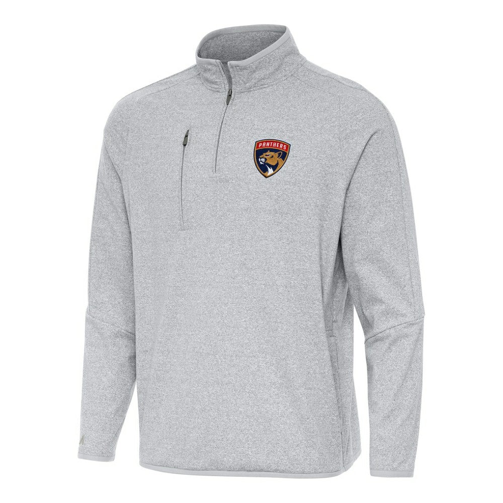 Florida Panthers Antigua Certain Quarter-Zip Tri-Blend Sweatshirt Heather Gray