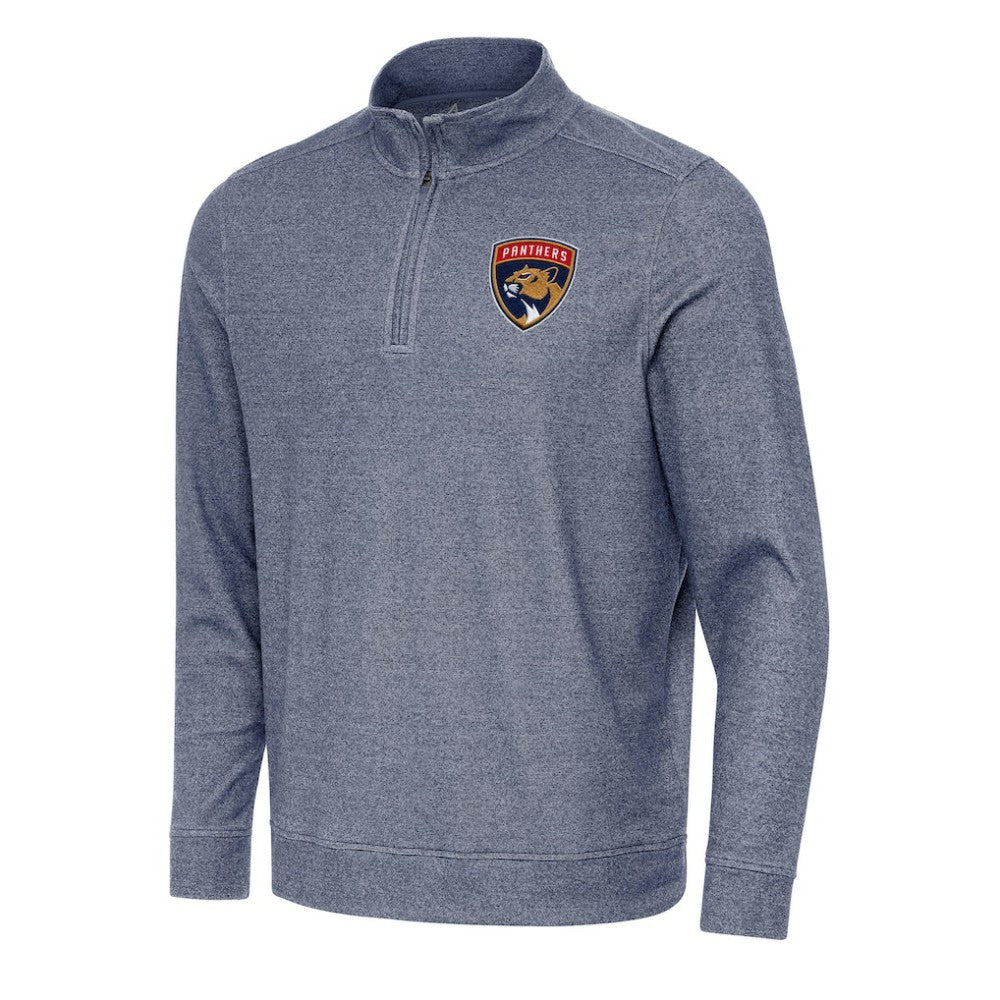 Florida Panthers Antigua Subtle Quarter-Zip Sweatshirt Heather Navy