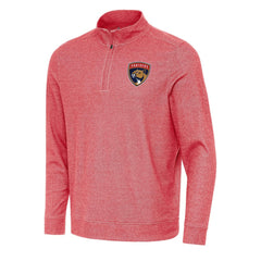 Florida Panthers Antigua Subtle Quarter-Zip Sweatshirt Heather Red