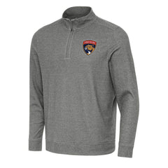 Florida Panthers Antigua Subtle Quarter-Zip Sweatshirt Heather Black