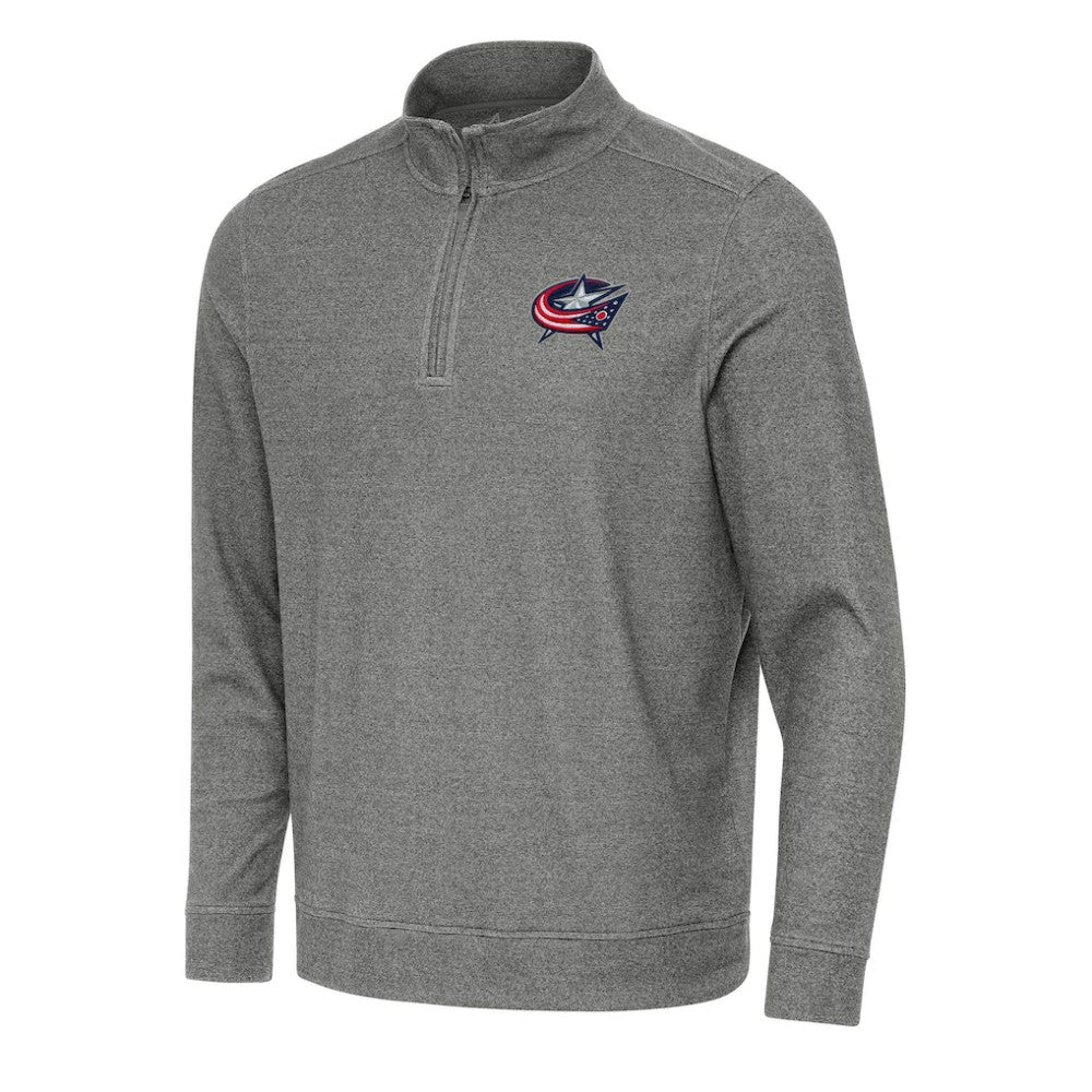 Columbus Blue Jackets Antigua Subtle Quarter-Zip Sweatshirt Heather Black