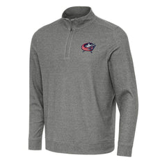 Columbus Blue Jackets Antigua Subtle Quarter-Zip Sweatshirt Heather Black